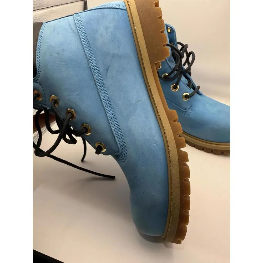 Timberland Classic 6-Inch Premium Waterproof Boots Blue Suede Boys 5.5 - Picture 9 of 14